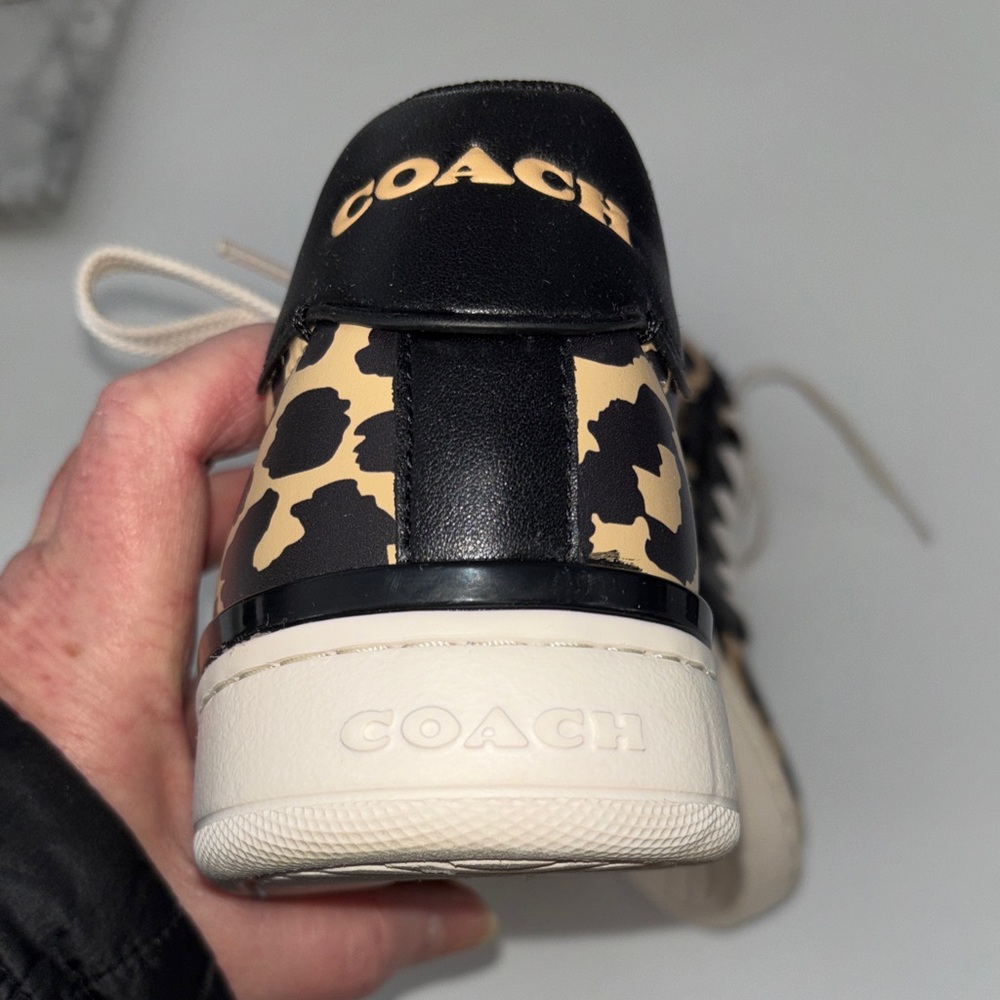 Coach Black and Tan Leopard Sneakers - Picture 7 of 10